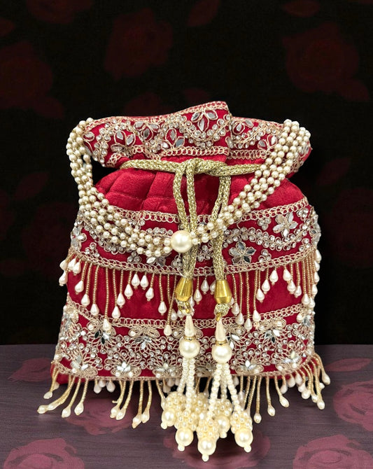 Nazleen نازلين Potli Bag in Red
