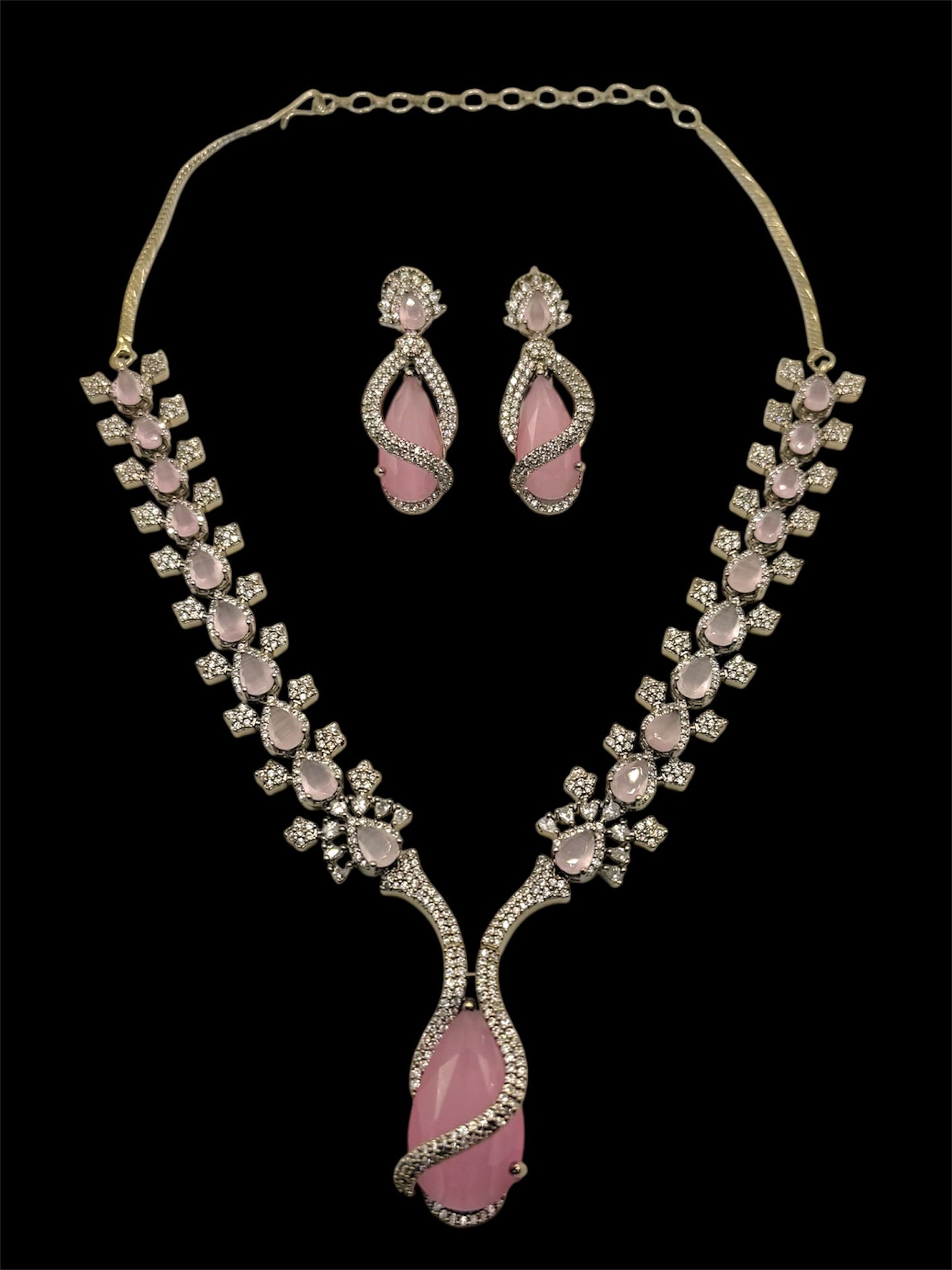 Narmin نرمين American Diamond Set in Pink over Gold