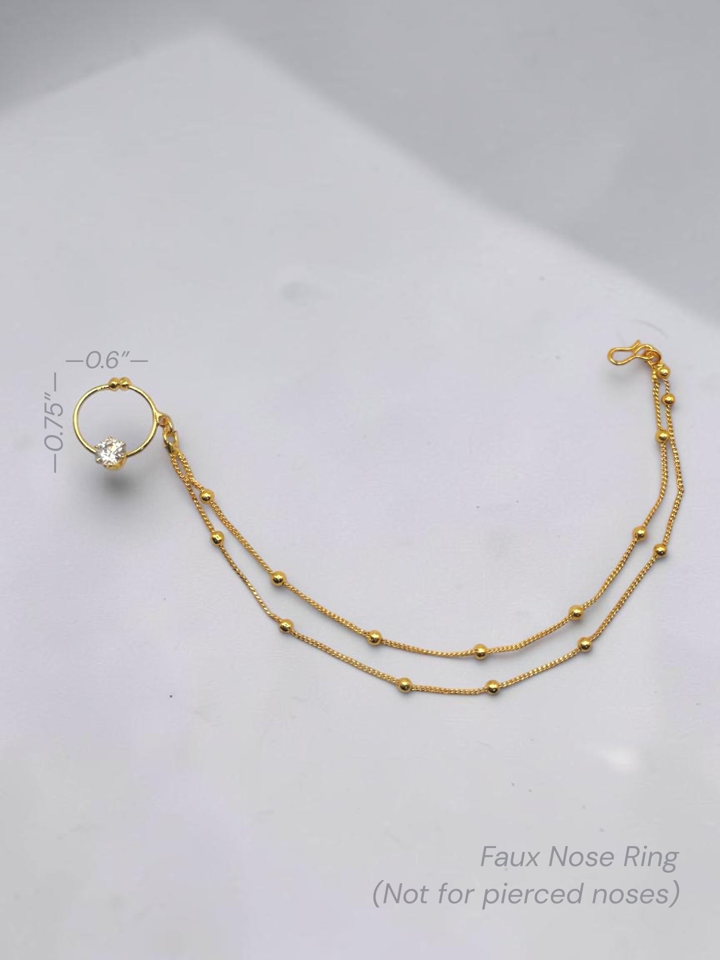 Faux Round Nose Ring in White
