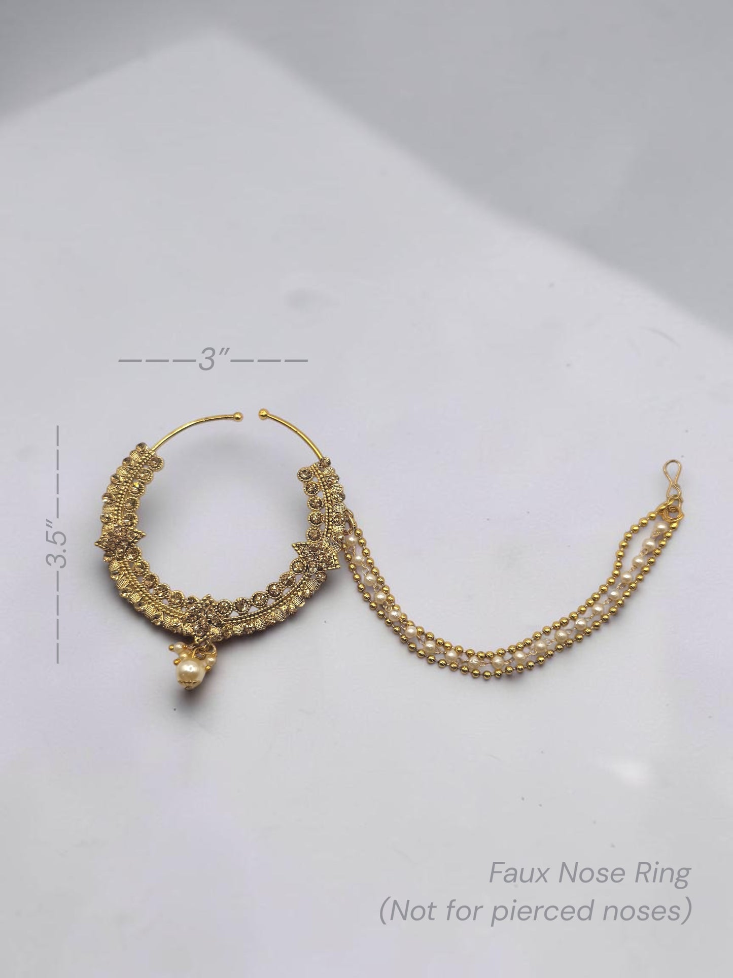 Extra Large Faux Nose Ring in Gold