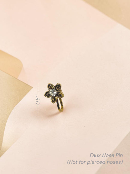 Faux Floral Nose Pin