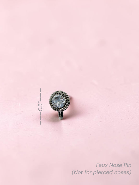 Faux Round Nose Pin in Silver