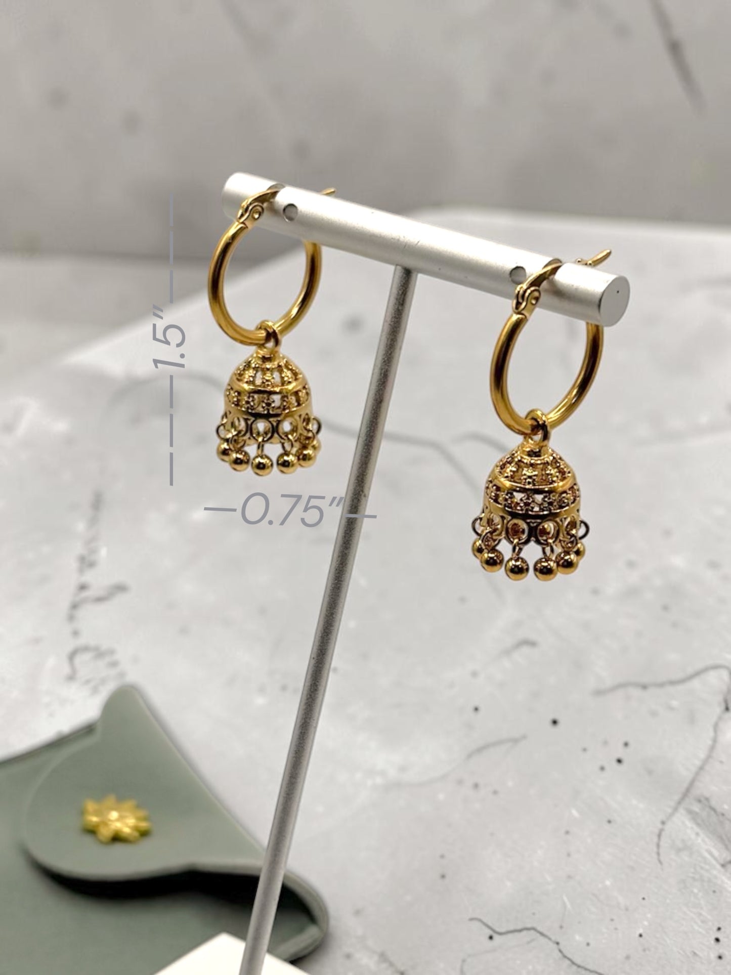 Samaira समायरा 18k Gold Plated Jhumki Hoops