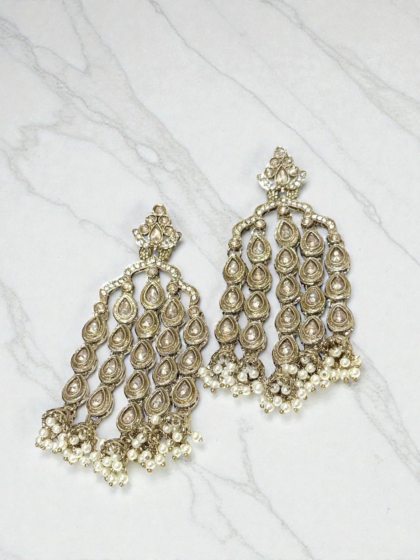 Komal कोमल Polki Earrings in Gold