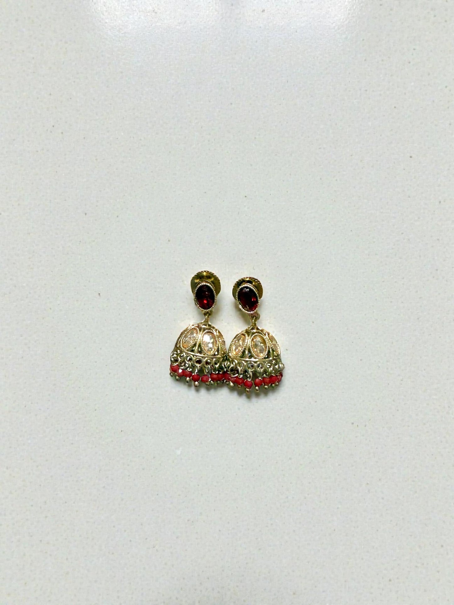 Hema हेमा Mini Jhumkay in Red