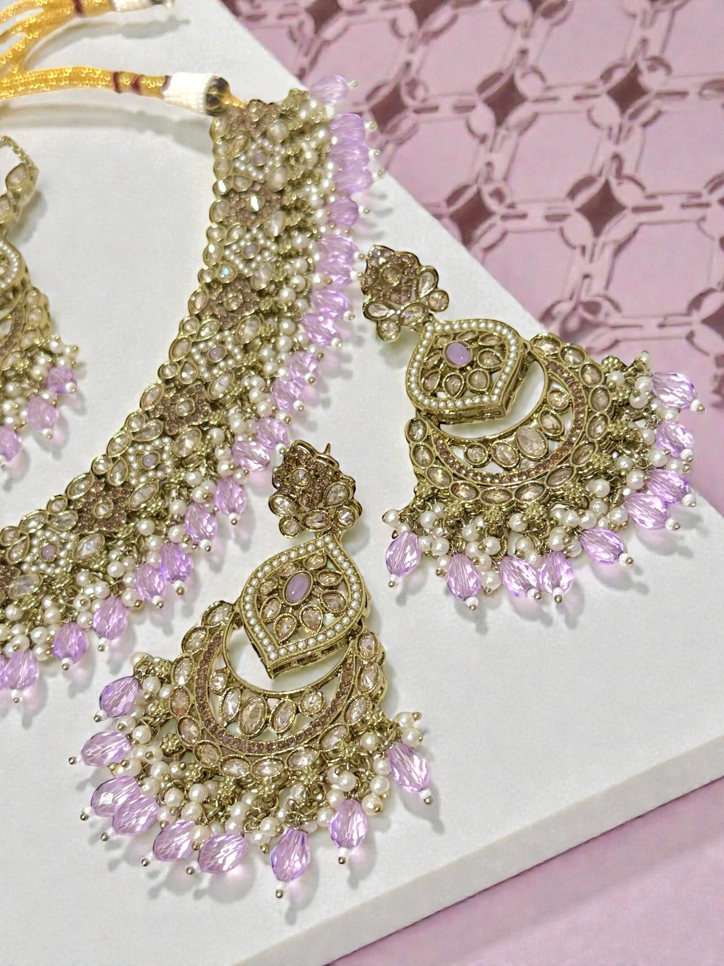 Raksha रक्षा Polki Set in Lavender