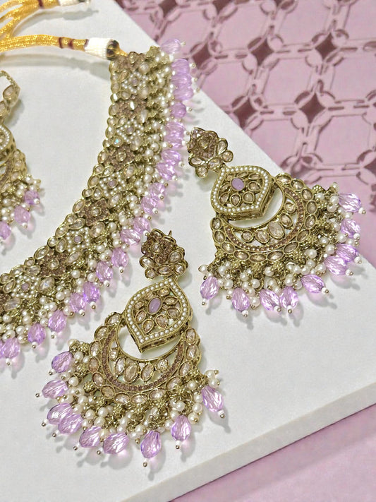 Raksha रक्षा Polki Set in Lavender