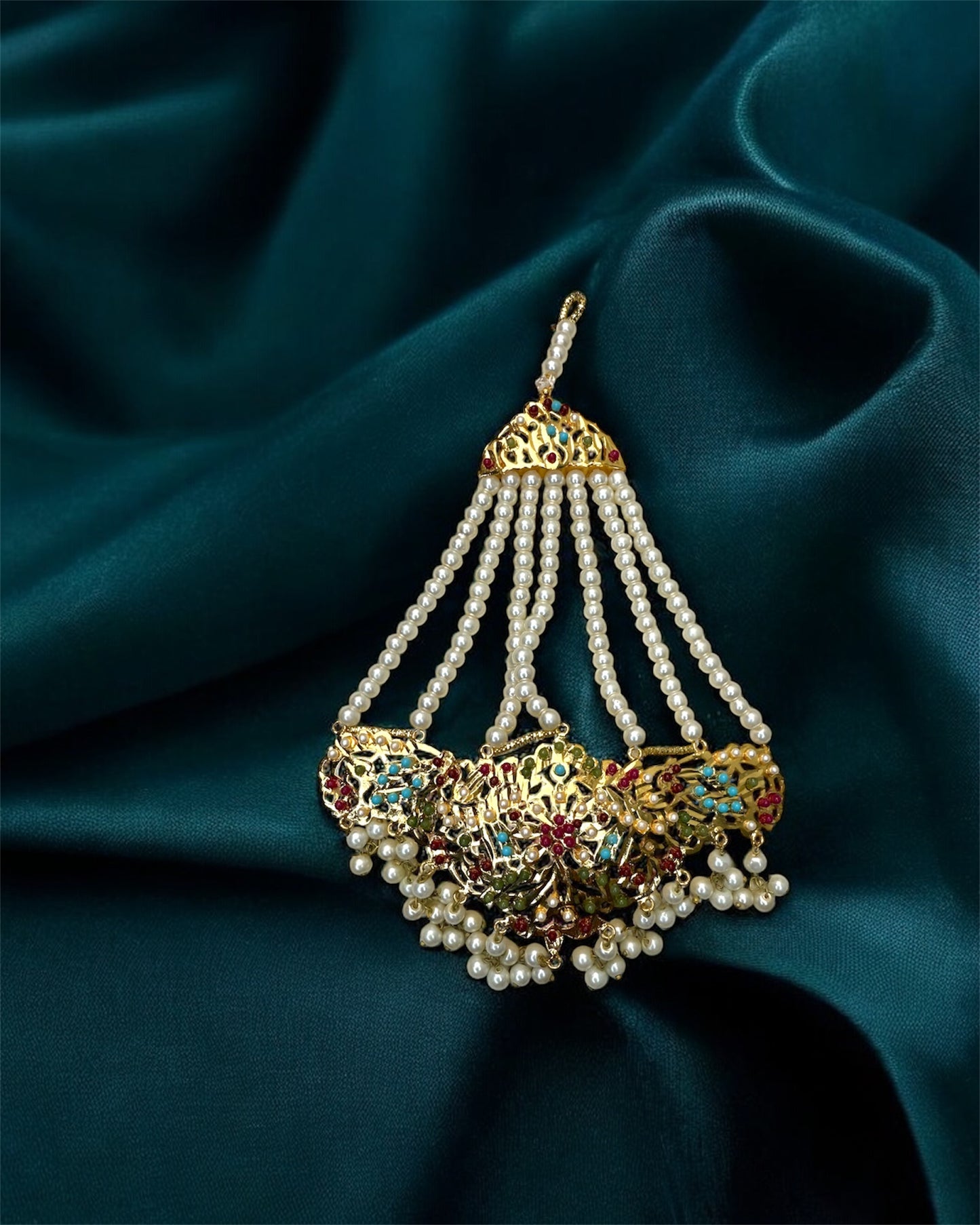 Luluah لؤلؤة Jadau Bridal Set with Mala in Multicolor