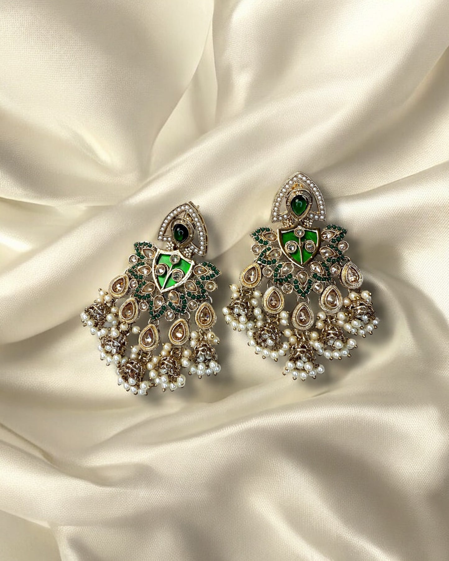Tala تالا Royal Polki Earrings in Green