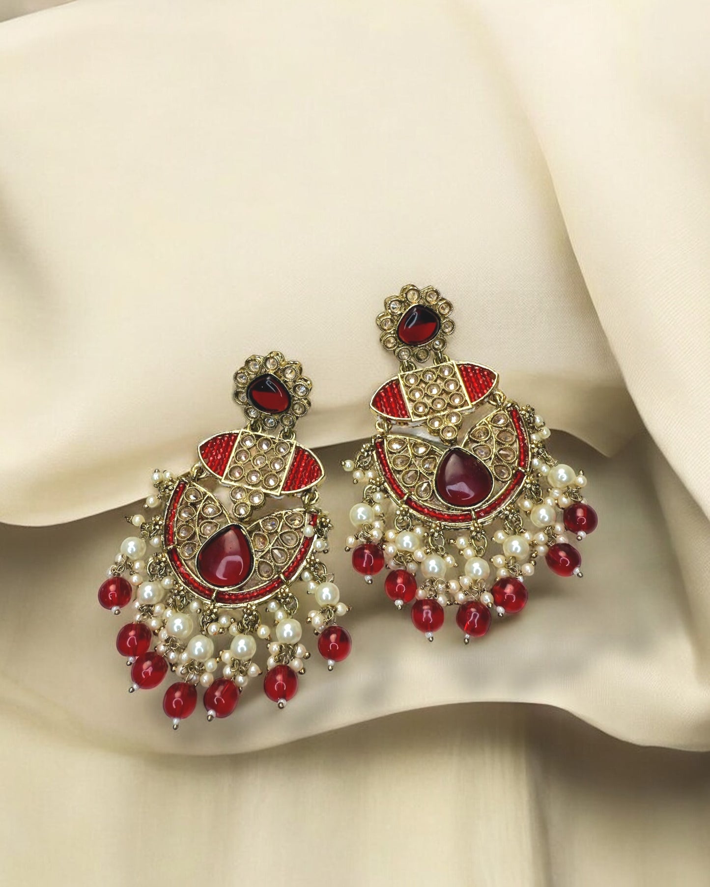 Fatima فاطمة Polki Earrings