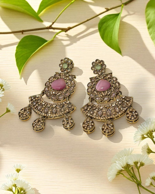 Rajeshwari राजेश्वरी Royal Mala Set in Pastel Pink & Mint