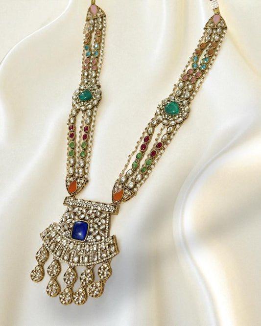 Rajeshwari राजेश्वरी Royal Mala Set in Bold Multicolor