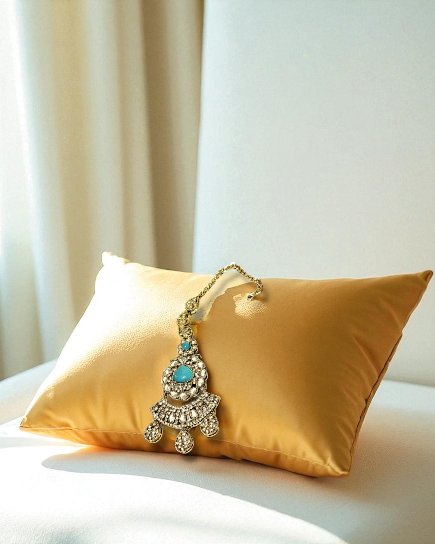 Rajeshwari राजेश्वरी Royal Mala Set in Sky Blue