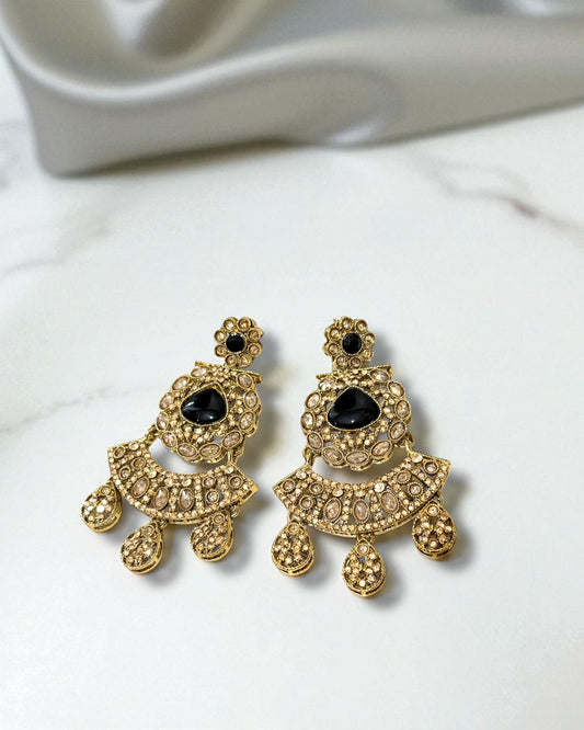 Rajeshwari राजेश्वरी Royal Mala Set in Black