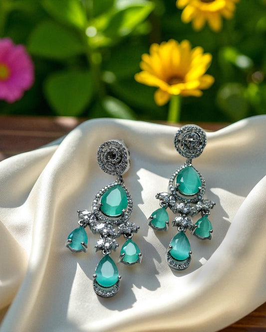 Nyra न्यरा American Diamond Set in Mint