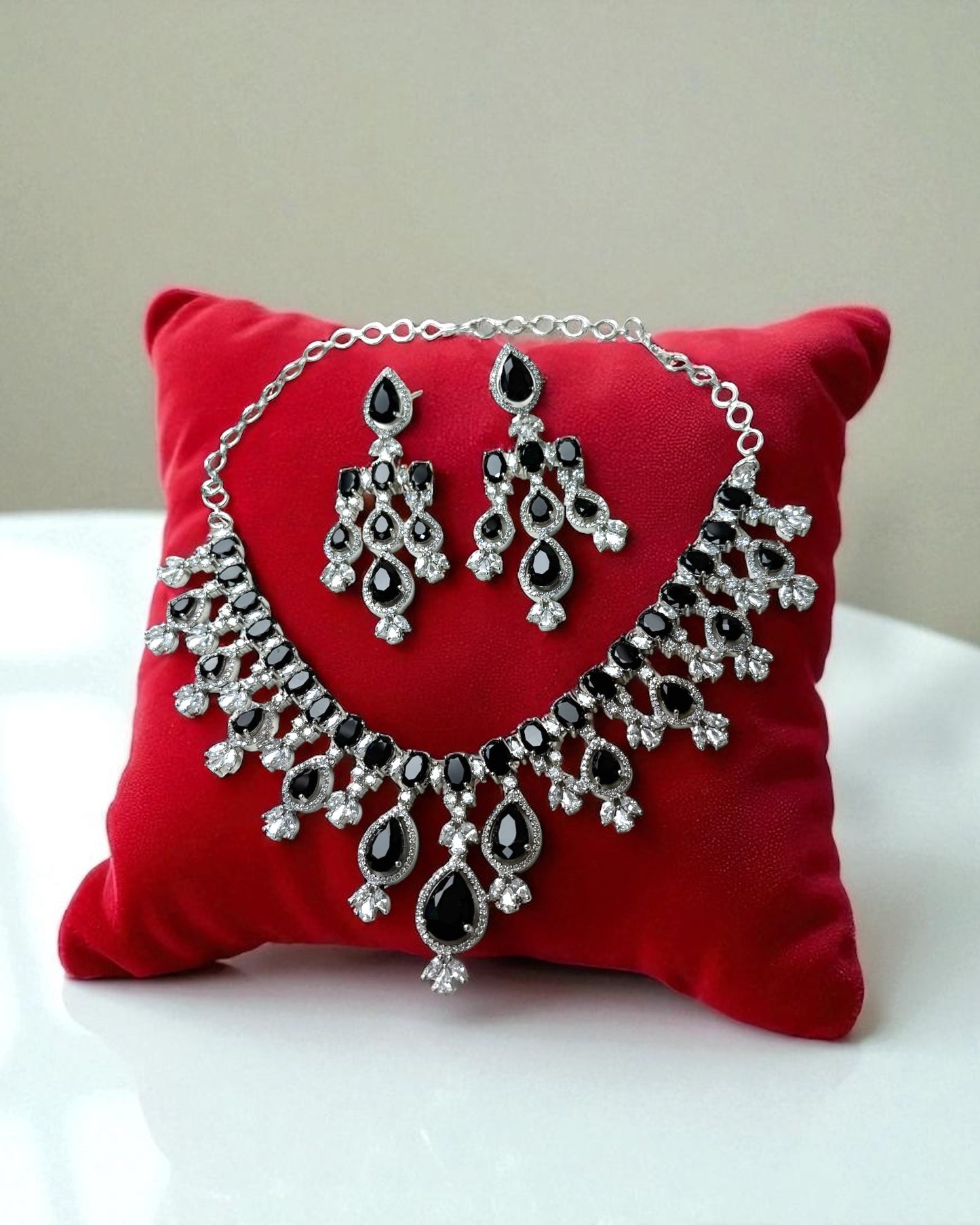 Meher मेहर American Diamond Set in Black