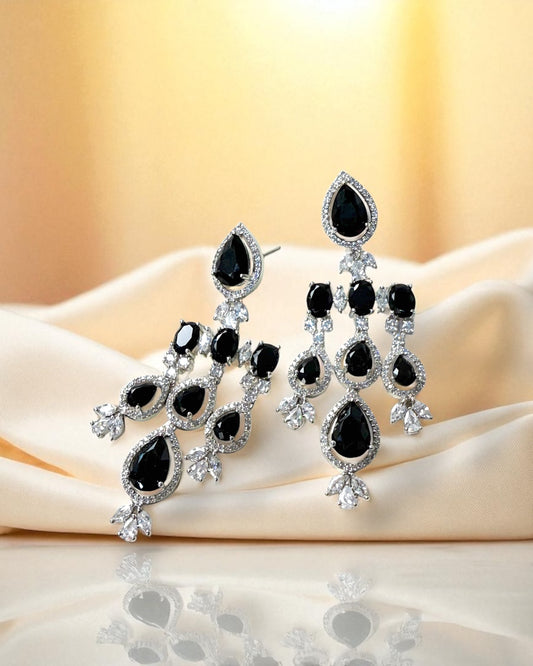 Meher मेहर American Diamond Set in Black