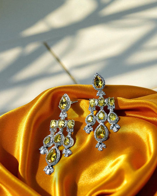 Meher मेहर American Diamond Set in Yellow