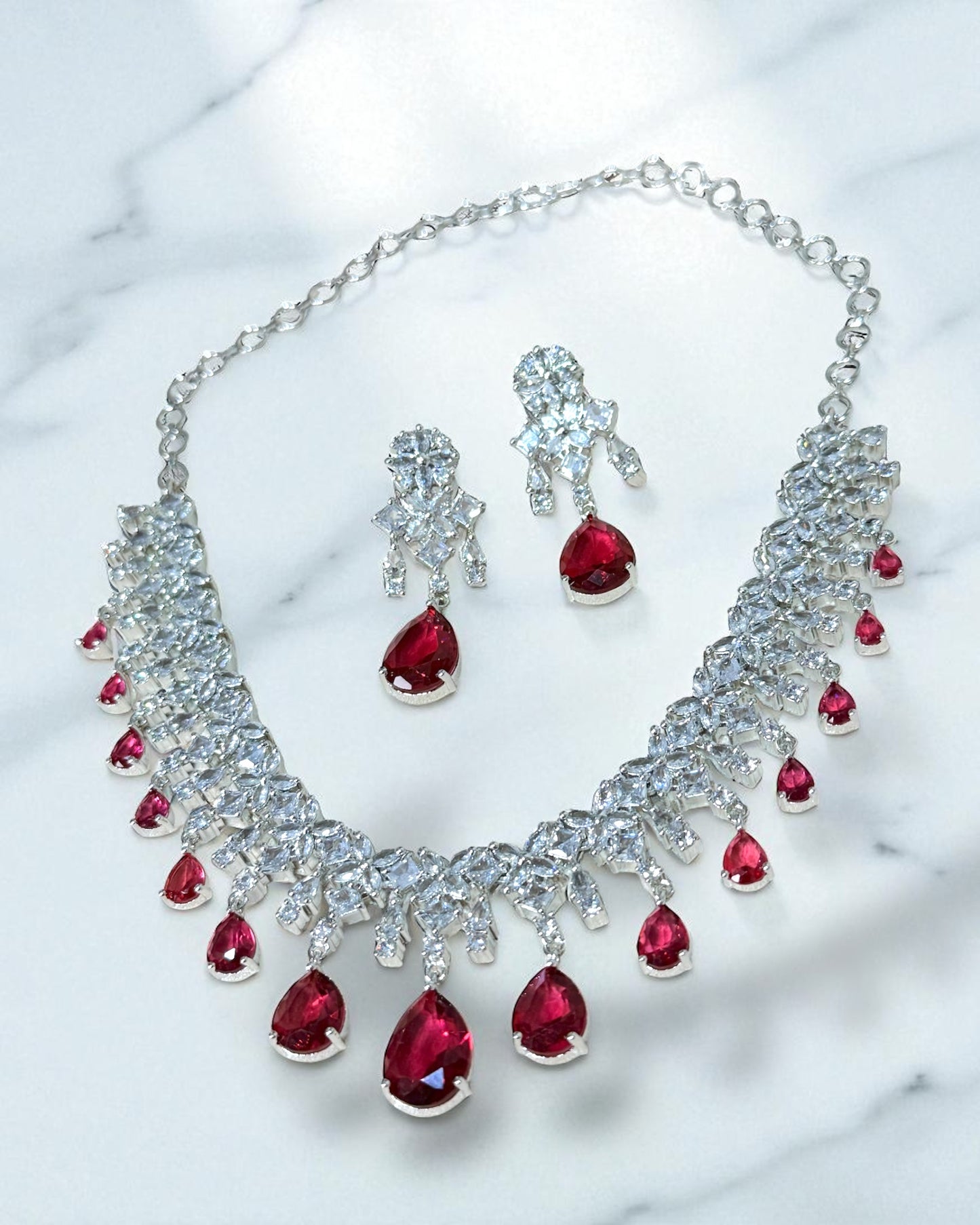 Samaira समायरा American Diamond Set in Red