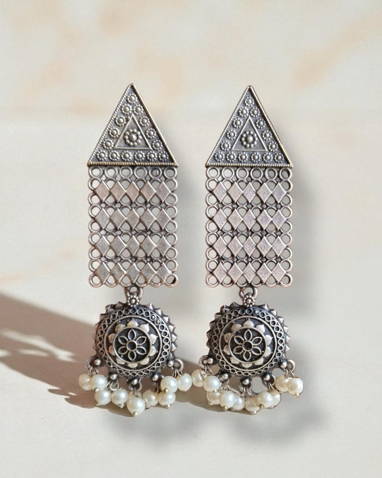 Mahira ماہرا Oxidized Silver Plated Earrings