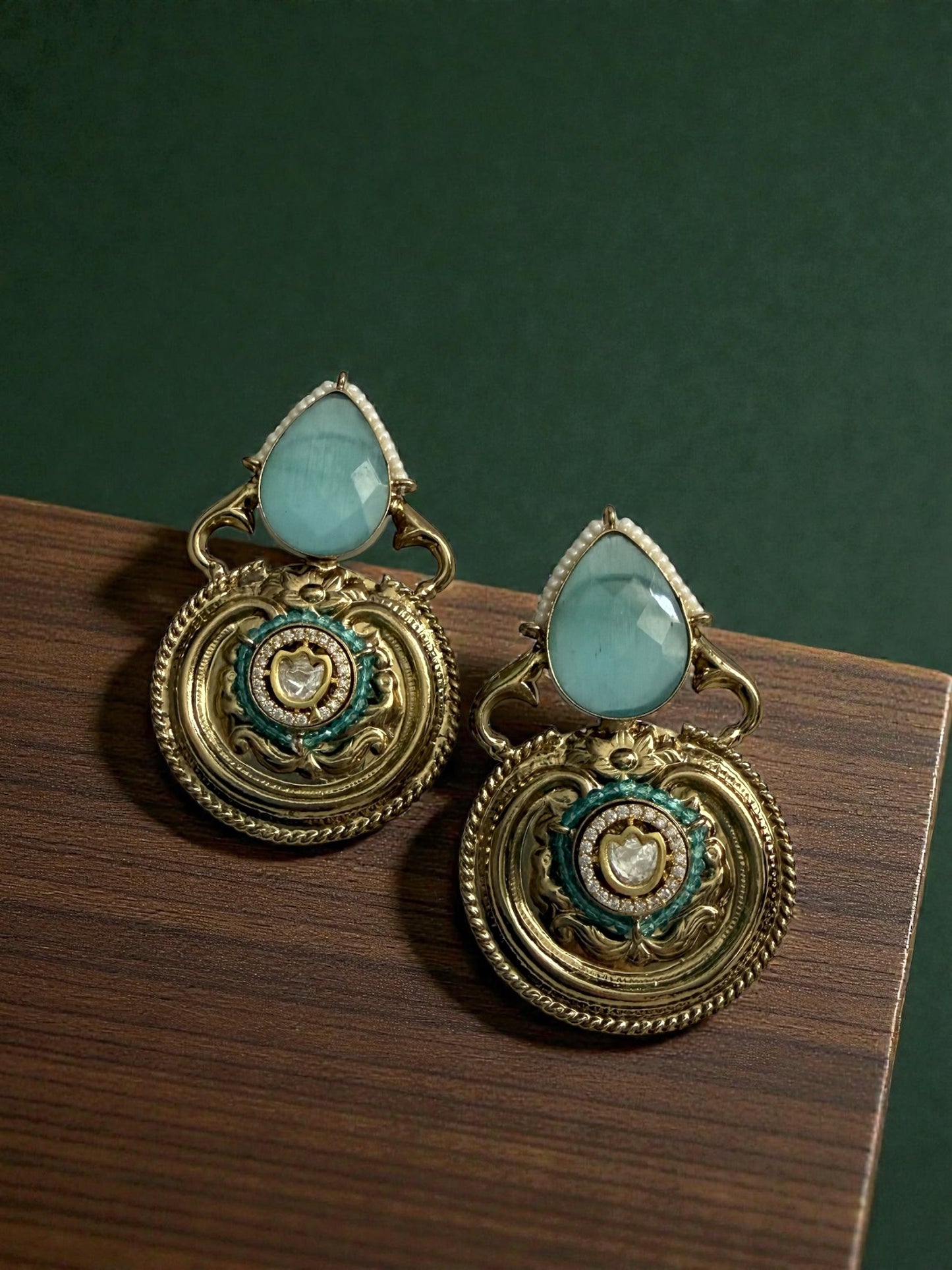 Manasi मानसि Fusion Earrings in Sky Blue