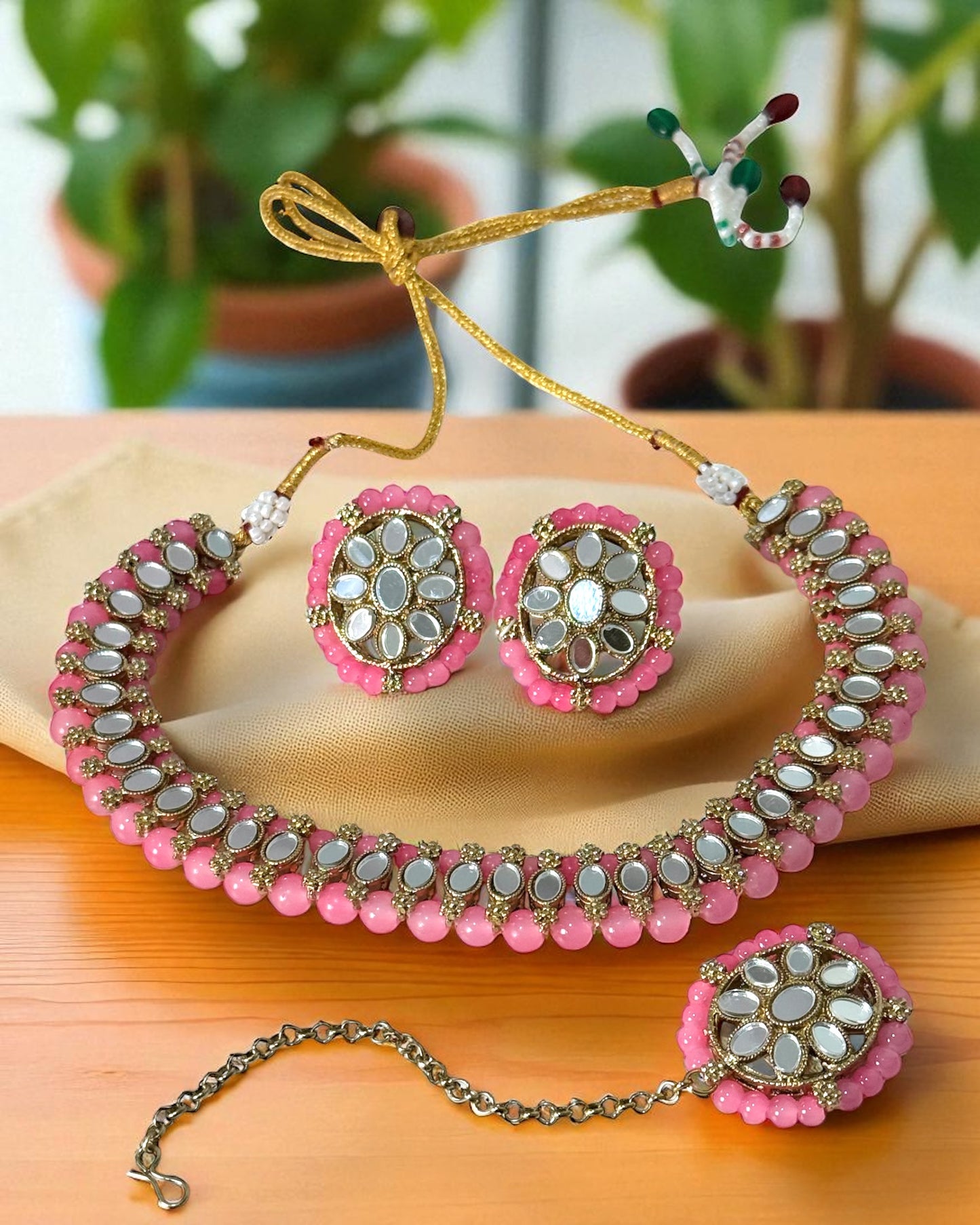 Lavanya लावण्या Mirror Set in Pink