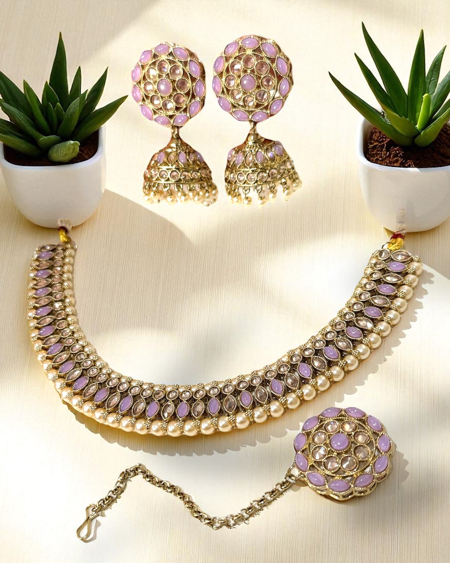 Sanika सानिका Polki Set in Lavender