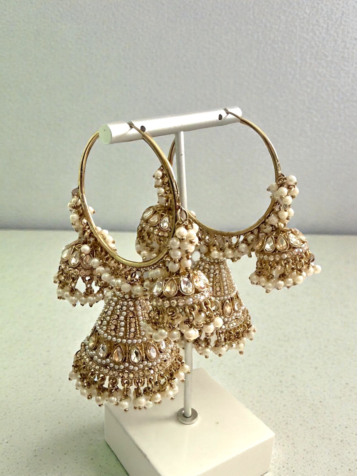 Hifza حفظة Jhumki Hoops in Gold