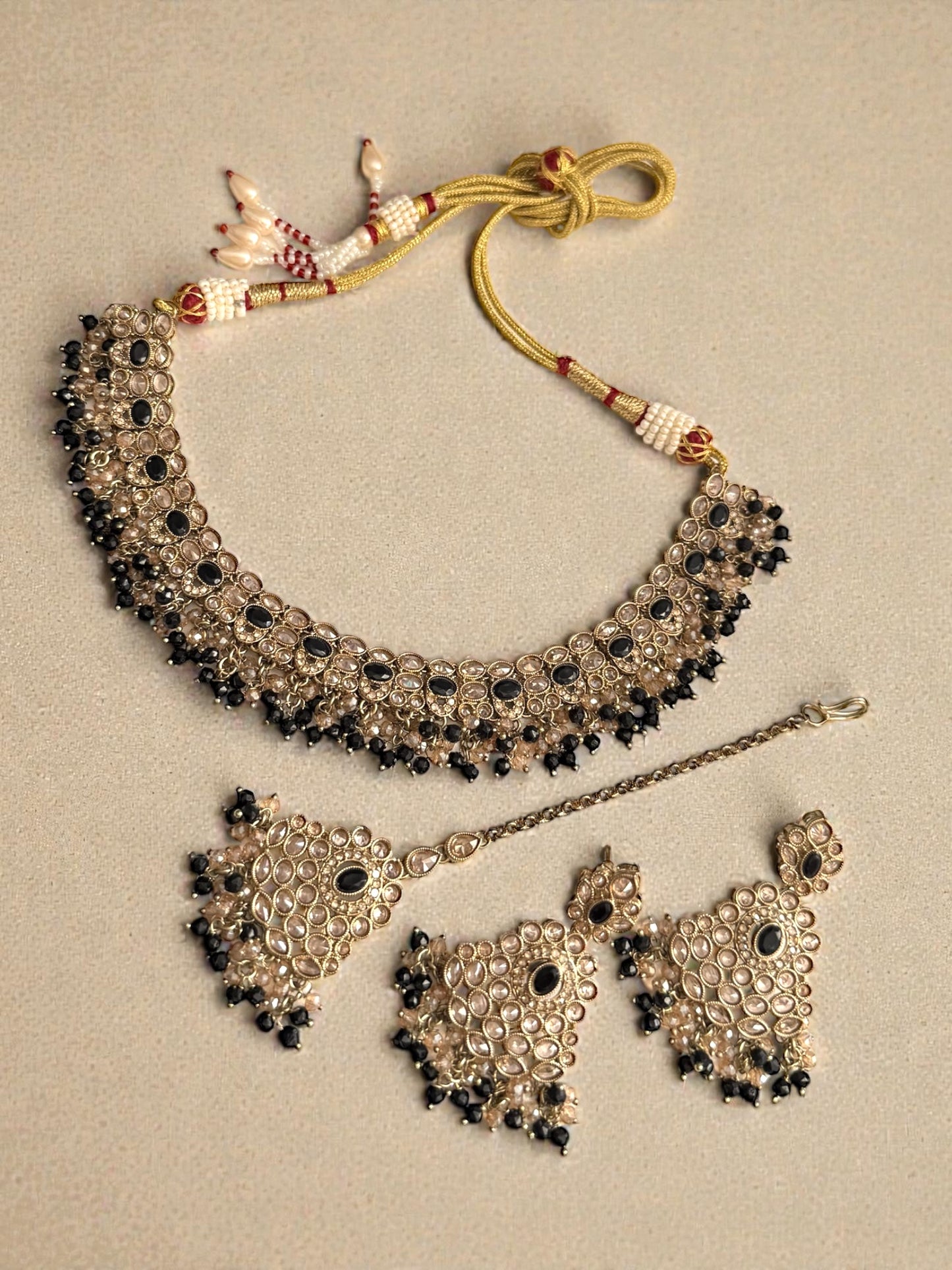 Nesrine نسرين Polki Set in Black