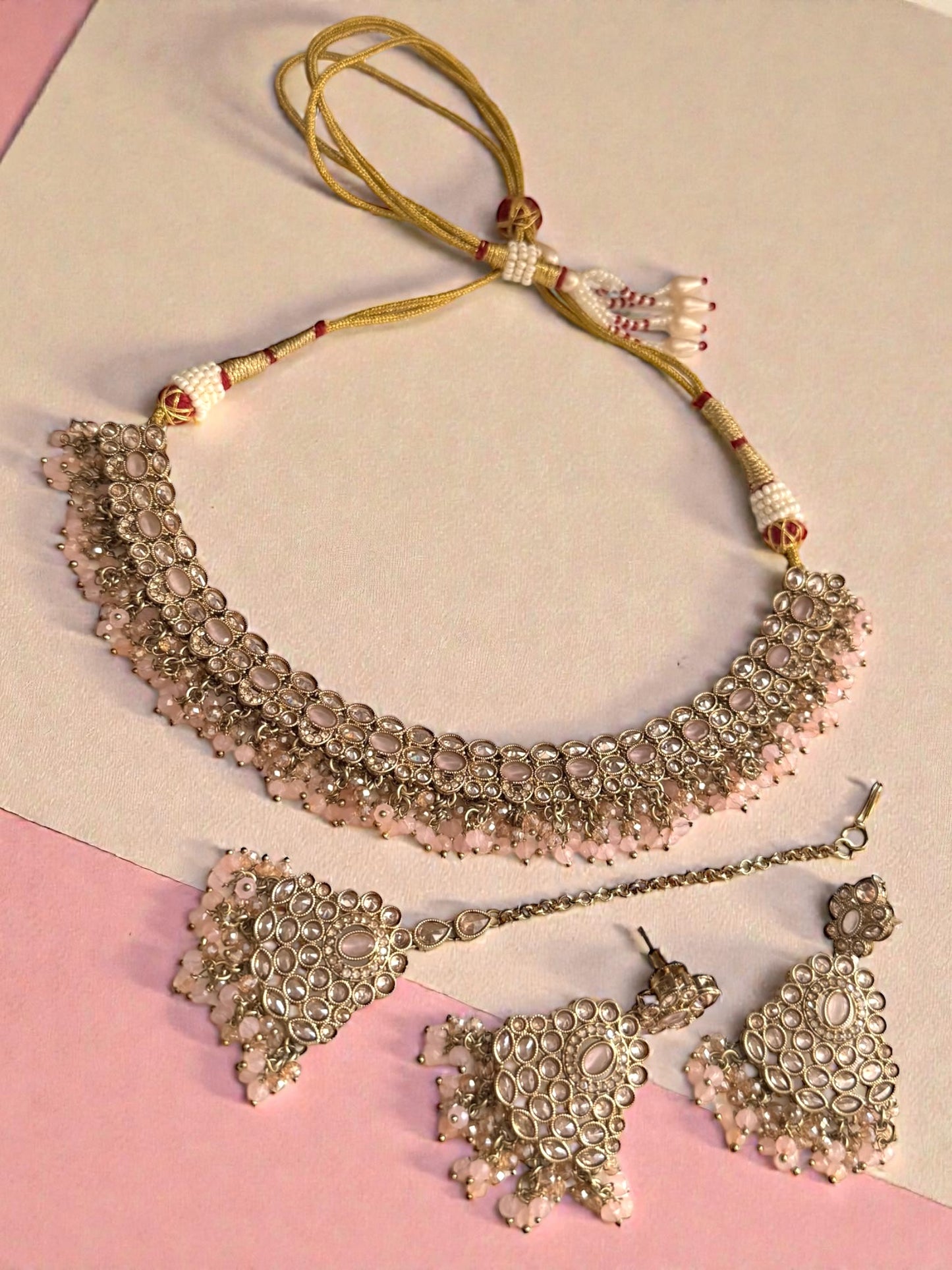 Nesrine نسرين Polki Set in Pink