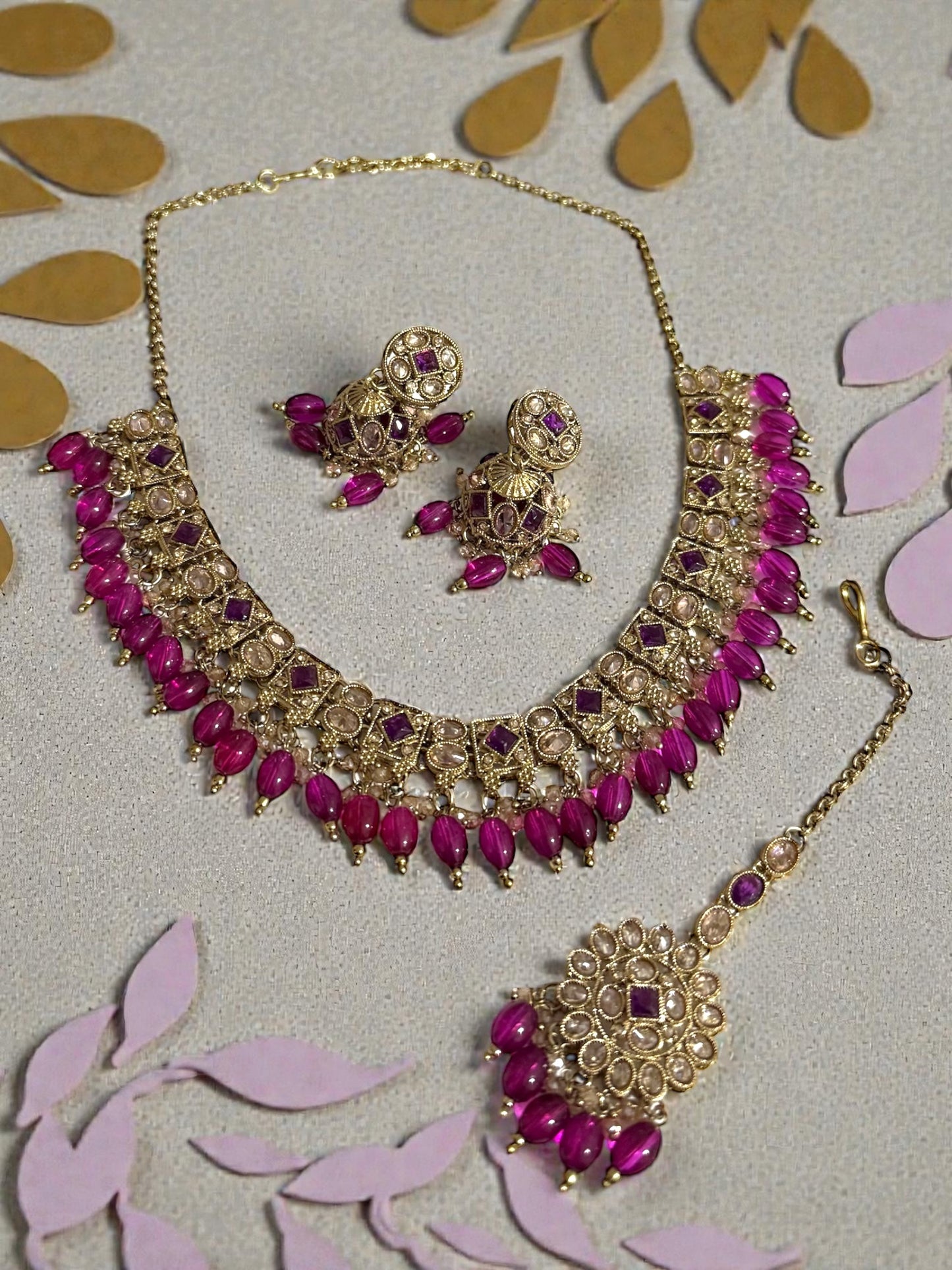 Wafa وفاء Polki Set in Purple
