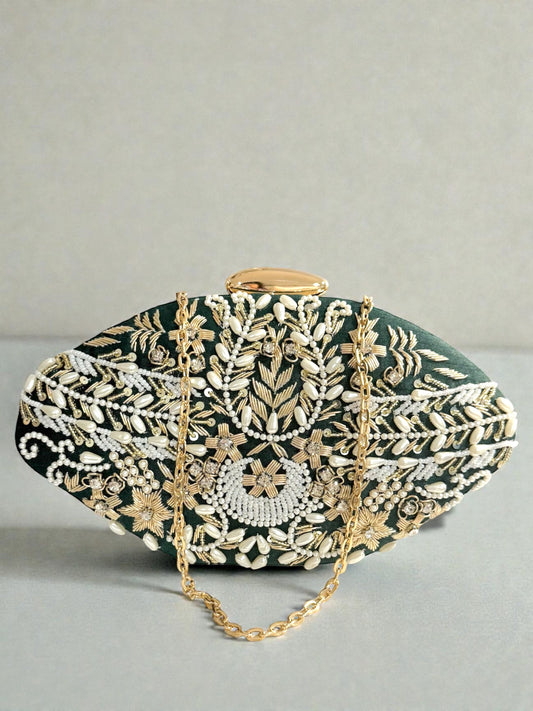 Suhaila سهيلة Handmade Clutch in Green
