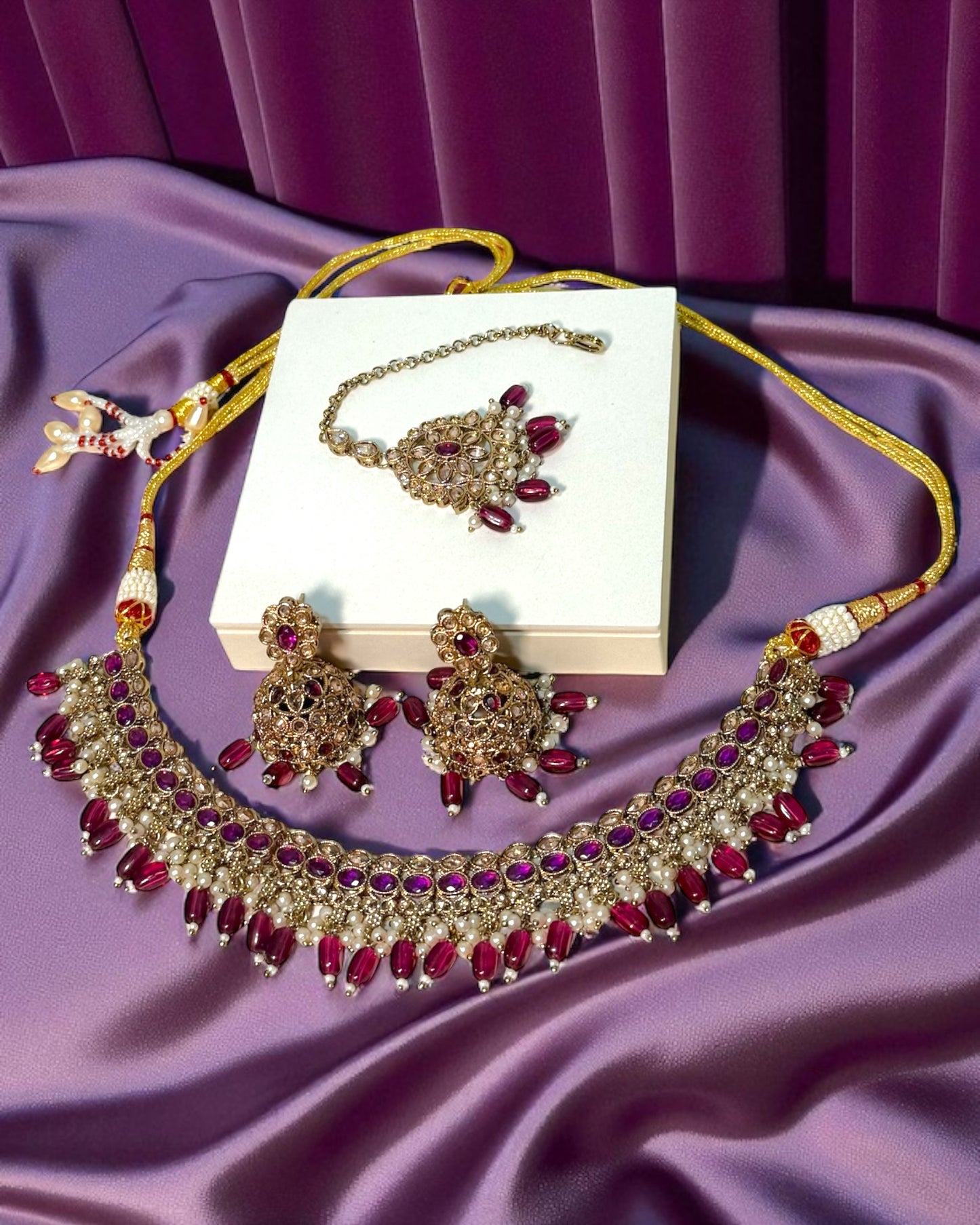 Sabina سابينا Polki Set in Purple