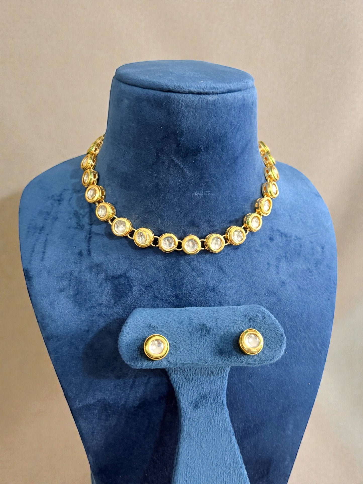 Ahlam أحلام Gold Plated Kundan Set