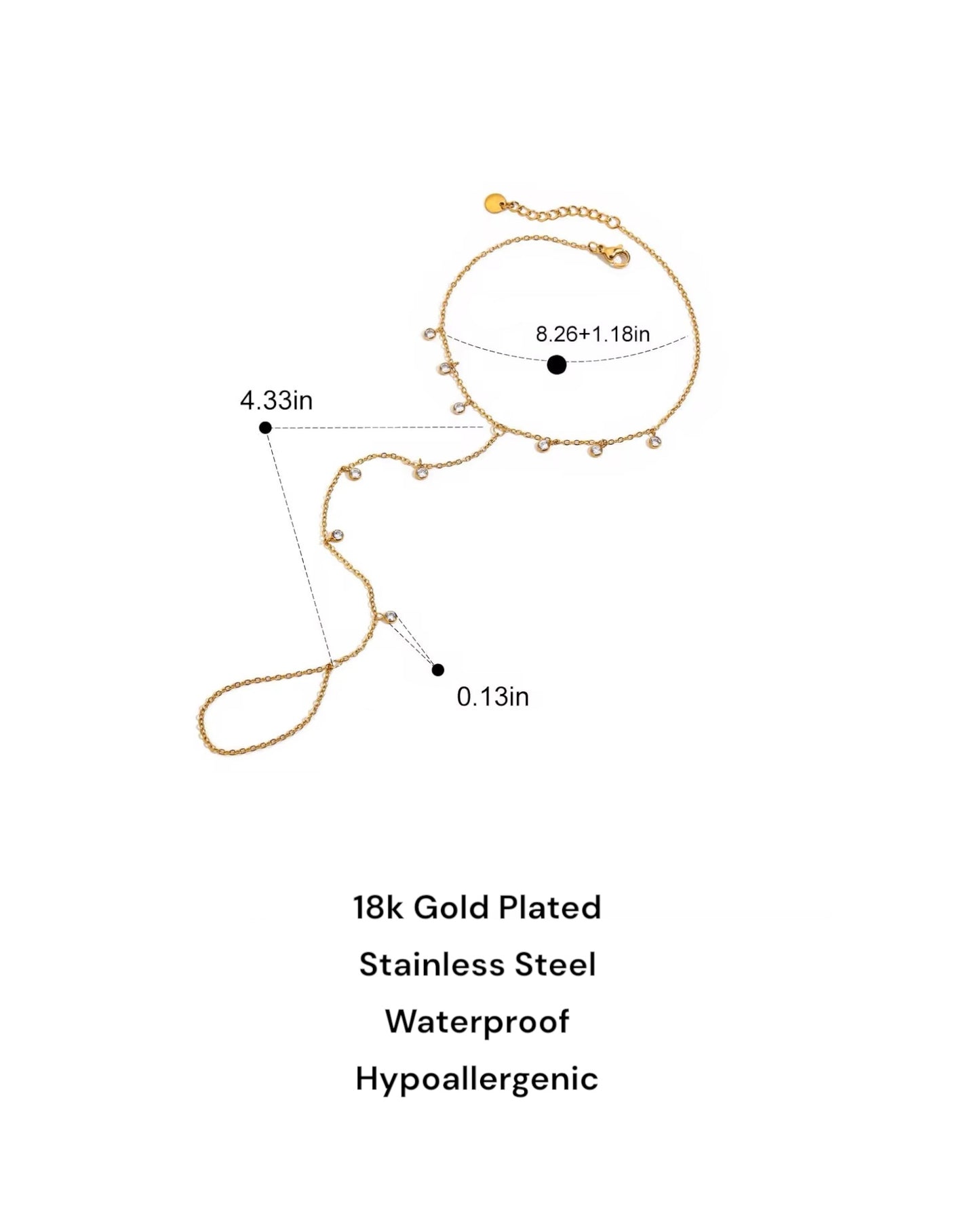 Amalia अमालिया 18K Gold Plated Anklet with Toe Ring