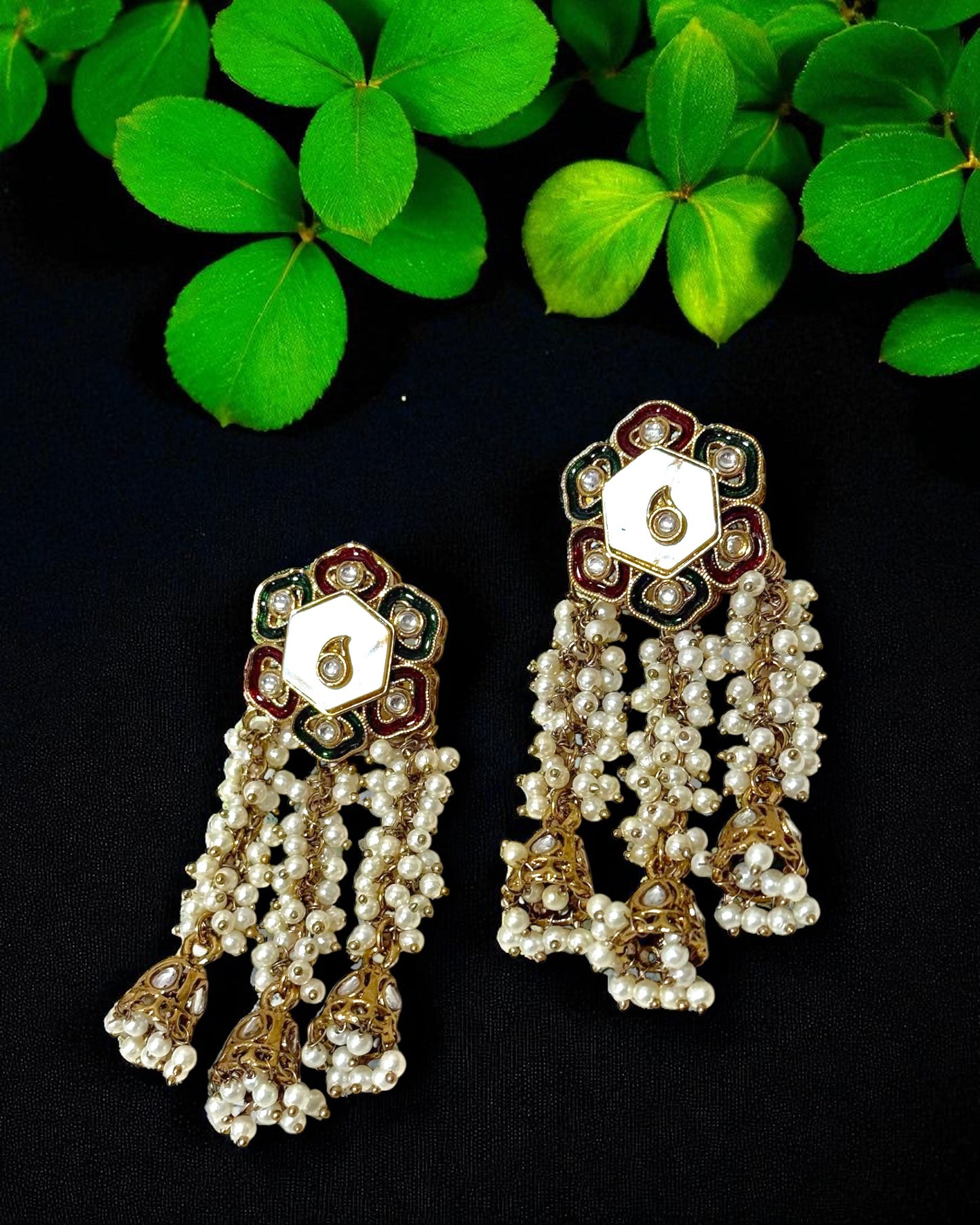 Anjali अंजली Traditional Earrings in Multicolor