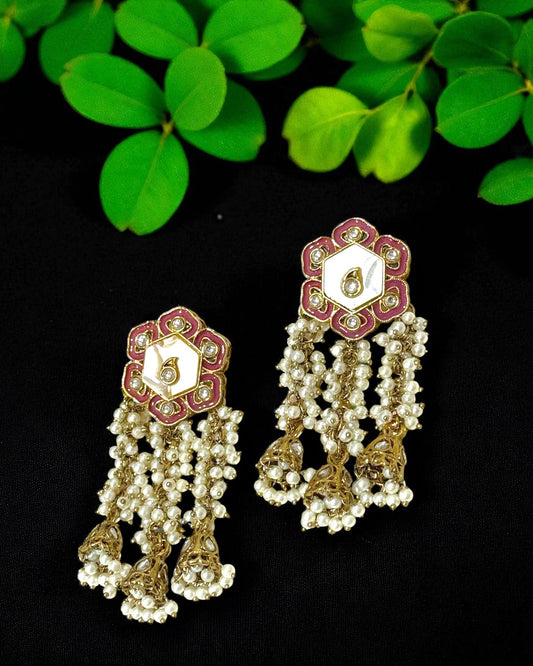Anjali अंजली Traditional Earrings in Mauve