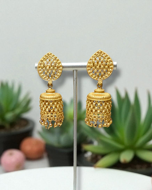 Hania ہانیا Gold 18K Plated Jhumkay