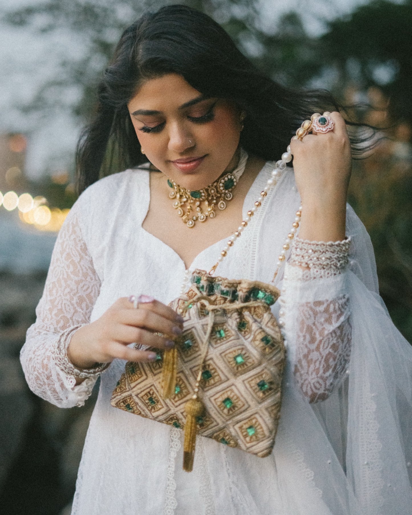 Fiza فِضَاء Potli Bag in Green