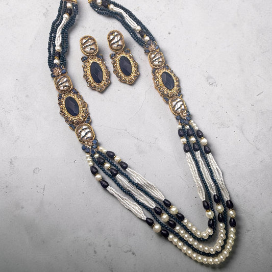 Ayşe Turkish Mala Set in Navy Blue