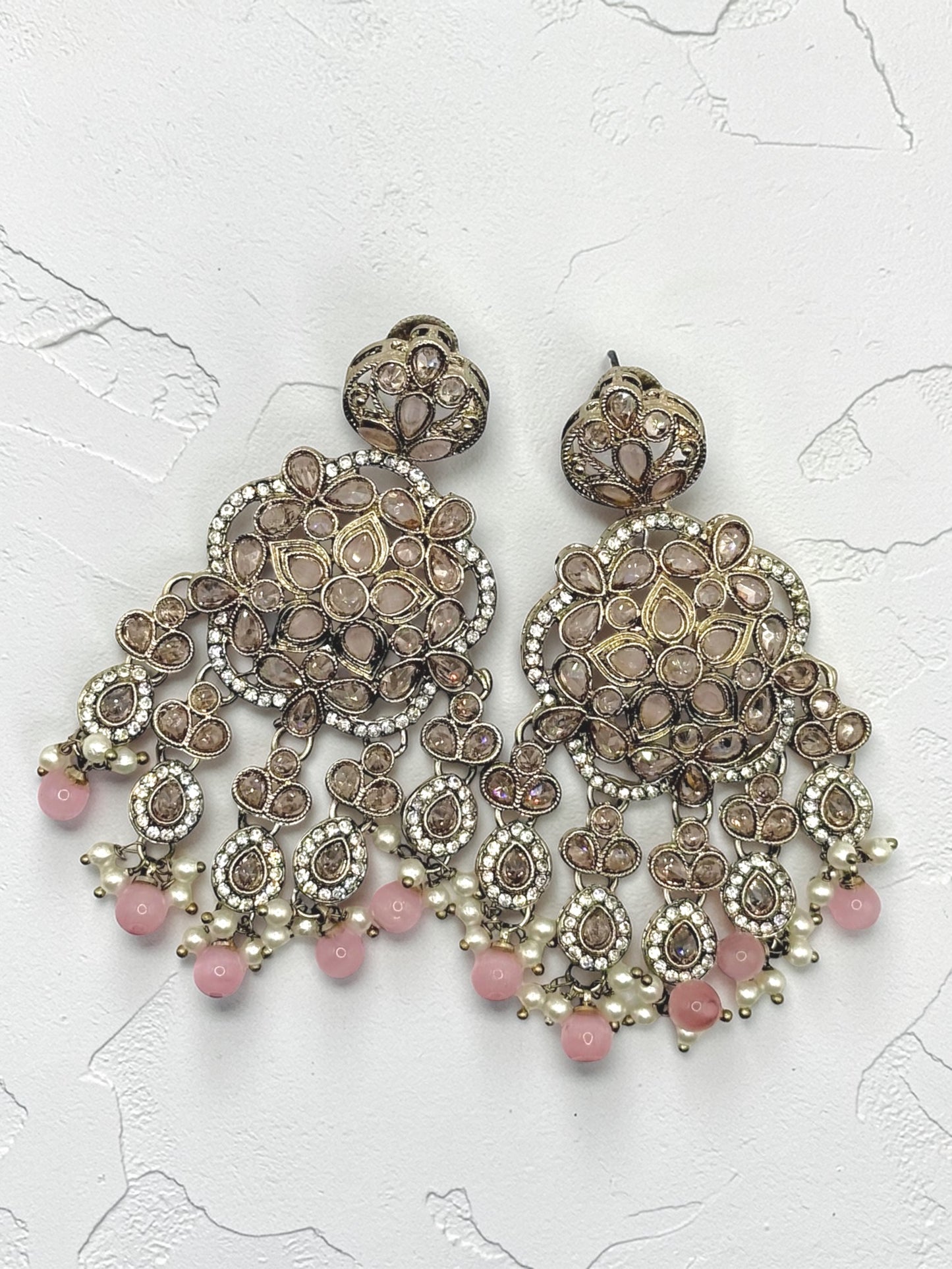 Bhumika भूमिका Polki Earrings in Pink
