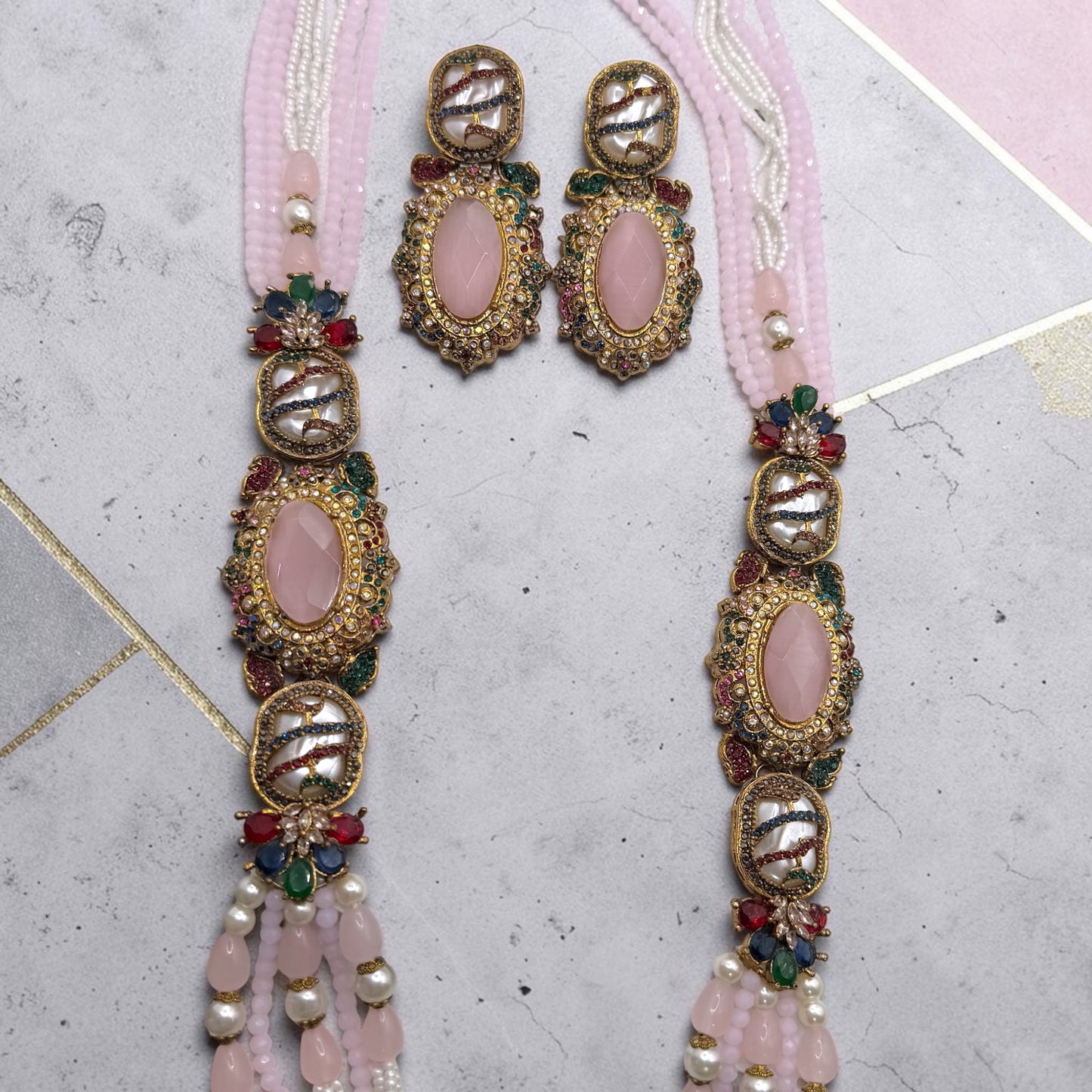 Ayşe Turkish Mala Set in Pink