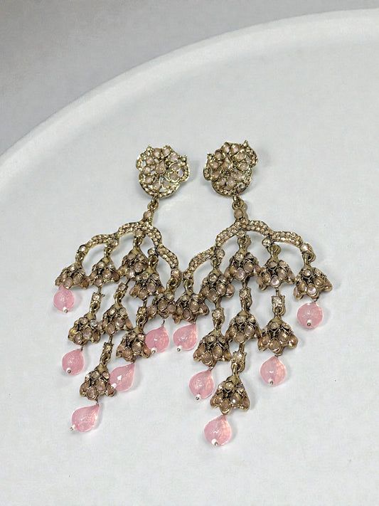 Sanjana संजना Stone Earrings in Pink