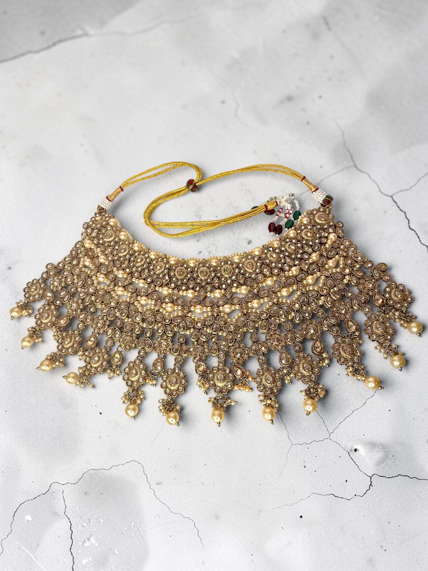 Sabira صابرة Premium Diamond Polki Bridal Set in Gold
