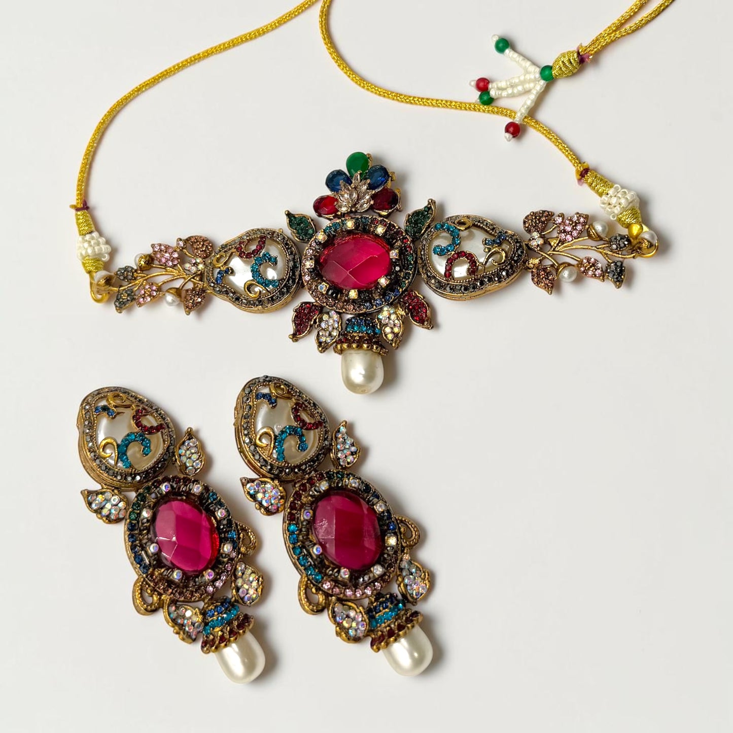 Eylül Turkish Choker Set in Red