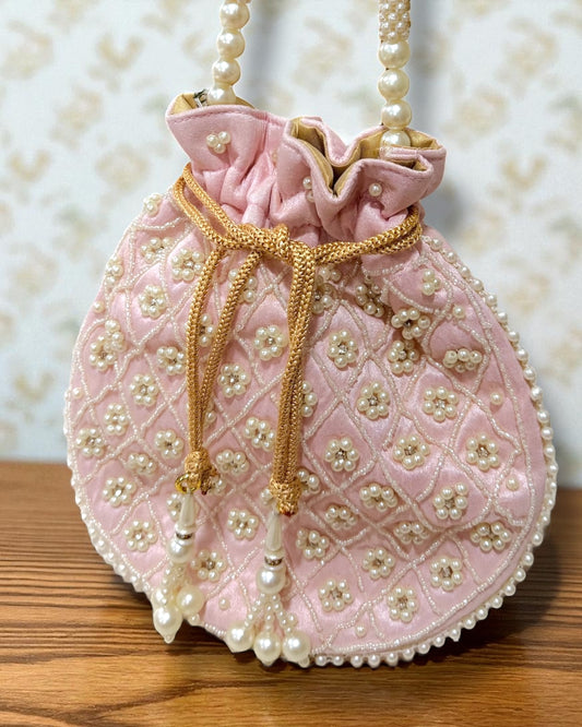Suhani सुहानी Pearl Floral Potli Bag