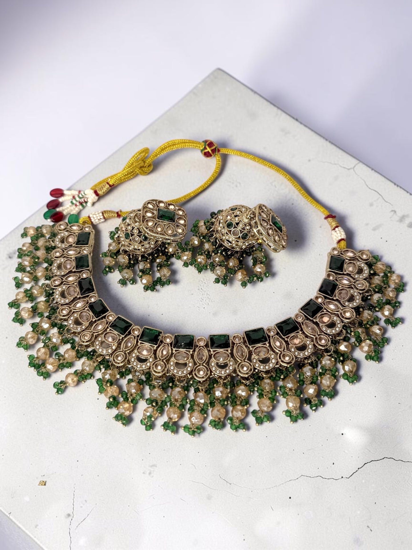 Kanishtha कनिष्ठा Polki Bridal Set in Green