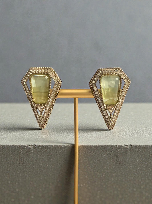 Tahani تهاني Earrings in Pale Yellow
