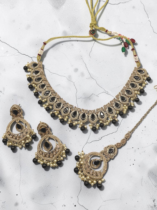 Anvita अन्विता Polki Set in Black