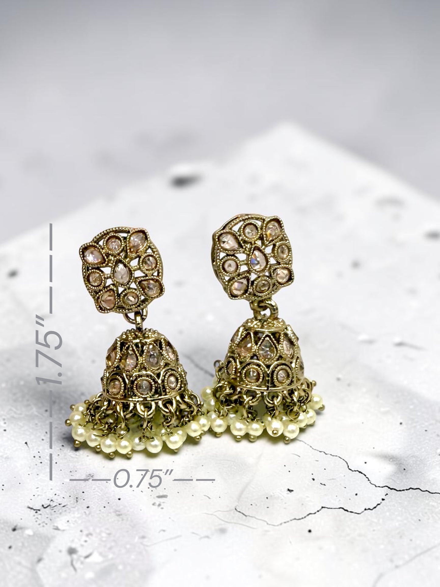 Vaidehi वैदेही Polki Jhumkay in Gold